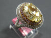 EXTRA LARGE GIA 7.65CT WHITE PINK & FANCY YELLOW DIAMOND 18K 2 TONE GOLD 3D RING