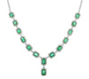 LARGE 24.15CT DIAMOND & AAA EMERALD 18K 2 TONE GOLD ROUND & EMERALD CUT NECKLACE