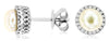 .25CT DIAMOND & AAA SOUTH SEA PEARL 14KT WHITE GOLD SOLITAIRE HALO STUD EARRINGS