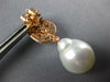 2.50CT DIAMOND & AAA SOUTH SEA PEARL 18K ROSE GOLD 3D TEAR DROP HANGING EARRINGS
