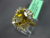 LARGE 4.65CT FANCY BROWNISH & WHITE DIAMOND 18K YELLOW GOLD OVAL ENGAGEMENT RING