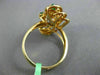 ESTATE WIDE .46CT DIAMOND & AAA EMERALD 14K YELLOW GOLD 3D WOVEN BASKET FUN RING