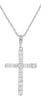 ESTATE .34CT DIAMOND 14KT WHITE GOLD 3D CLASSIC ROUND CROSS FLOATING PENDANT