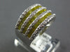 2.44CT WHITE & FANCY YELLOW DIAMOND 18KT WHITE GOLD MULTI ROW ANNIVERSARY RING