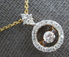 ESTATE .33CT DIAMOND 14KT ROSE GOLD SOLITAIRE HALO DANCING LOVE FLOATING PENDANT