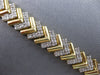 ESTATE LARGE 2.0CT DIAMOND 14KT 2 TONE GOLD 3D MULTI ROW V SHAPE TENNIS BRACELET