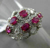 ANTIQUE LARGE 1.96CT DIAMOND & RUBY 18KT WHITE & YELLOW GOLD 3D ETOILE FUN RING