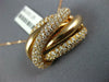 EXTRA LARGE 1.99CT DIAMOND 18KT ROSE GOLD 3D MULTI ROW CRISS CROSS SWIRL PENDANT