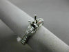 .6CT DIAMOND 14K WHITE GOLD 3 STONE FILIGREE MILGRAIN SEMI MOUNT ENGAGEMENT RING