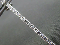 ESTATE LARGE .95CT DIAMOND 14KT WHITE GOLD CLASSIC ELONGATED TENNIS EARRINGS 2mm