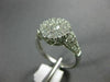ESTATE WIDE 1.18CT ROUND DIAMOND 18KT WHITE GOLD 3D CLUSTER PAVE ENGAGEMENT RING