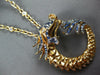 EXTRA LONG 5.90CT DIAMOND & AAA SAPPHIRE 18KT YELLOW & ROSE GOLD DRAGON PENDANT
