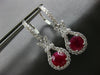 LARGE 4.81CT DIAMOND & AAA RUBY 18KT WHITE GOLD ROUND LOVE KNOT HANGING EARRINGS