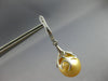 ESTATE LARGE .65CT DIAMOND & AAA GOLDEN SOUTH SEA PEARL 18K WHITE GOLD HANGING EARRINGS
