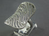 ESTATE EXTRA LARGE 1.94CT DIAMOND 14KT WHITE GOLD MULTI ROW RECTANGULAR FUN RING