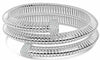 LARGE .77CT DIAMOND 18K WHITE GOLD 3D FLEXIBLE SNAKE CRISS CROSS BANGLE BRACELET