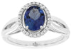 ESTATE 1.40CT DIAMOND & AAA TANZANITE 14KT WHITE GOLD OVAL ROUND ENGAGEMENT RING