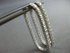 ESTATE LARGE 1.52CT DIAMOND 14K WHITE GOLD INSIDE OUT RECTANGULAR HOOP HANGING EARRINGS