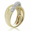 ESTATE WIDE .76CT DIAMOND 14KT TWO TONE GOLD MULTI ROW CRISS CROSS INFINITY RING