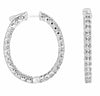 5.20CT DIAMOND 18KT WHITE GOLD 3D ROUND INSIDE OUT HUGGIE HOOP HANGING EARRINGS