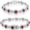 WIDE 12.16CT DIAMOND & AAA RUBY 18KT WHITE GOLD 3D MULTI SQUARE TENNIS BRACELET