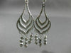 ANTIQUE LONG SEASHELL 14KT WHITE GOLD DIAMOND CUT CHANDELIER EARRINGS #19425