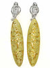 LARGE 3.15CT WHITE FANCY YELLOW DIAMOND 18K 2 TONE GOLD CLIP ON HANGING EARRINGS