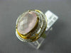 ESTATE 4.43CT DIAMOND & AAA OVAL PINK QUARTZ 14KT YELLOW GOLD 3D FLOWER FUN RING