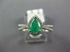 .89CT DIAMOND & AAA EMERALD 14KT WHITE GOLD 3D PEAR SHAPE & ROUND HALO LOVE RING