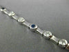ESTATE 1.0CT ROUND DIAMOND & AAA SAPPHIRE 14KT WHITE GOLD BAMBOO BRACELET #22487