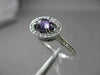 ANTIQUE 1.30CT DIAMOND & AAA AMETHYST 14KT WHITE GOLD 3D OVAL CABACHON FUN RING