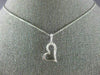ESTATE .20CT DIAMOND 18KT WHITE GOLD 3D SIDEWAYS HEART FLOATING LOVE PENDANT