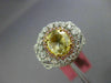 ESTATE 2.27CT MULTI COLOR DIAMOND 18K 2 TONE GOLD 3D OVAL FLOWER ENGAGEMENT RING