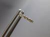 ESTATE SMALL .16CT DIAMOND 14KT WHITE GOLD 3D OVAL FUN HUGGIE HANGING EARRINGS