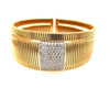 EXTRA LARGE 2.03CT DIAMOND 18KT 2 TONE GOLD 3D PAVE SQUARE CUFF BANGLE BRACELET