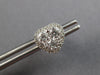 ESTATE 1.01CT DIAMOND 18KT WHITE GOLD HEART SHAPE HALO INVISIBLE STUD EARRINGS