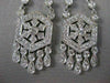 ANTIQUE 3.50CT DIAMOND 14K WHITE GOLD LONG FILIGREE FLOWER HANGING EARRINGS #835