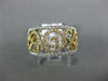 ESTATE WIDE .67CT DIAMOND 18KT TWO TONE GOLD 3D OPEN FILIGREE ANNIVERSARY RING