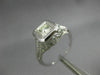 ANTIQUE .22CT DIAMOND 18KT WHITE GOLD 3D SOLITAIRE SQUARE ENGAGEMENT RING #26655