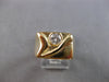 LARGE .35CT DIAMOND 14K YELLOW GOLD SOLITAIRE ROUND BEZEL SQUARE MENS RING 28153