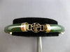 ANTIQUE LARGE & LONG AAA CHINESE JADE 14K YELLOW GOLD CUFF LUCKY BRACELET #28088