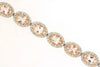 9.40CT DIAMOND & AAA MORGANITE 14KT ROSE GOLD OVAL & ROUND HALO TENNIS BRACELET