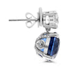 EXTRA LARGE 12.34CT DIAMOND & AAA SAPPHIRE PLATINUM 3D CLASSIC HANGING EARRINGS