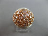 LARGE 3.69CT WHITE & PINK DIAMOND 18KT WHITE & ROSE GOLD CLUSTER OVAL DOME RING
