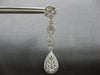 LARGE 2.58CT DIAMOND 18KT WHITE GOLD TEAR DROP FLOWER INFINITY HANGING EARRINGS