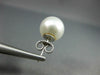ESTATE NATURAL WHITE AAA SOUTH SEA PEARL 14KT WHITE GOLD 3D STUD EARRINGS #2709