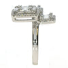 LARGE 1.32CT DIAMOND 18KT WHITE GOLD ROUND & BAGUETTE MULTI SQUARE COCKTAIL RING