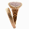 EXTRA LARGE .88CT PINK DIAMOND 18K ROSE GOLD PEAR SHAPE HAMMERED LOOK SNAKE RING