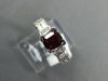 1.61CT DIAMOND & AAA RUBY 18KT WHITE GOLD 3D EMERALD CUT & ROUND ENGAGEMENT RING