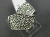 ESTATE LARGE 1.0CT DIAMOND 14KT WHITE GOLD 3D CRISS CROSS MULTI ROW V SHAPE RING
